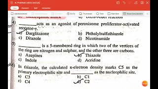 MCQs on Unit 4 Heterocyclic compoundsPoc mcqsPharmaceutical organic chemistry 3 4th semester [upl. by Teplica]