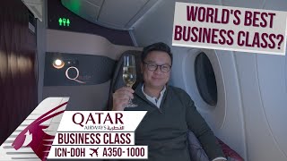 Qatar Airways Qsuites A3501000 Review · Seoul  Doha [upl. by Griseldis]