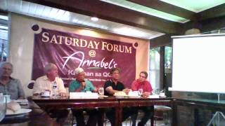 SATURDAY FORUM AT ANNABELS RESTAURANT MARCH 7 2015 partial video [upl. by Saimon]