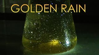 Golden Rain  Growing crystals of lead iodide Chemical reaction [upl. by Llerrej]