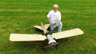 SCRATCH BUILT 14 SCALE RC 1912 BLACKBURN TYPE D MONOPLANE  DONALD COE OLD WARDEN SCALE DAY  2016 [upl. by Ainad]