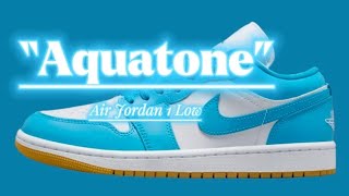 Air Jordan 1 Low “Aquatone” W  Detailed look  Price [upl. by Nachison]