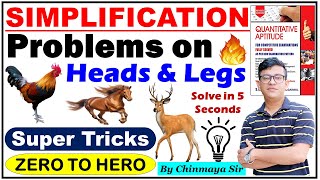 Simplification Problem Based on Heads amp LegsBasic Concept with Easy TricksMath By Chinmaya Sir [upl. by Pellikka355]