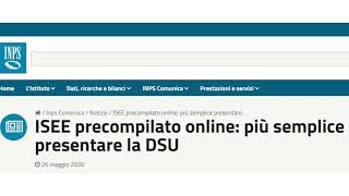 ISEE PRECOMPILATO ONLINE PIÛ SEMPLICE PRESENTARE LA DSU  DICHIARAZIONE SOSTITUTIVA UNICA [upl. by Wahl979]