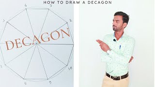 How To Draw A Decagon Decagon Kaise draw Karen Hindi [upl. by Pirri]