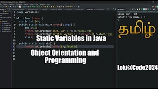 static variables in Tamil  Java  Object Orientation and Programming  java javatamil coding [upl. by Nylear675]