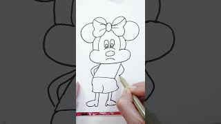 How to draw Minnie Mouse Sadness Inside Out 2 shorts drawing [upl. by Zsa]