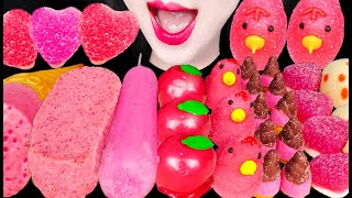 ASMR Pink Lukchup Jelly Ice Cream 핑크 룩춥 젤리 아이스크림 먹방 Mukbang Eating [upl. by Cad]