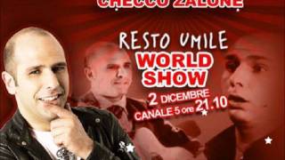 Checco Zalone Resto Umile World Show  La tv Del Dolore Ricordando Gaber [upl. by Ilojna]