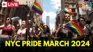 NYC Pride March 2024 LIVE Thousands Celebrate LGBTQ Pride in New York  USA News LIVE  N18G [upl. by Notlek]