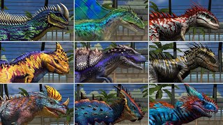 ALL HYBRID CARNIVORE DINOSAURS All Max Level 40  Jurassic World The Game  Indominus Rex Gen 2 [upl. by Llebanna]