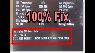 Disk Boot Failure Insert System Disk And Press Enter 100 fix Hindi [upl. by Reidid]