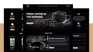 How To Make A Responsive Coffee Shop Website Design Using HTML  CSS  JavaScript  From Scratch [upl. by Ramburt945]