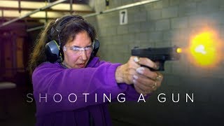 People Shoot a Gun for the First Time Captured in Slow Motion  First Takes  Cut [upl. by Atnek377]