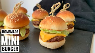 Deliciousnessly  HOMEMADE JUICY MINI BURGER  How To Make Mini Hamburgers PARTY FOOD IDEAS [upl. by Annohsal842]