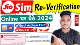 Jio sim re verification without aadhar cardreverification jio simjio re verificationTech HackerJi [upl. by Anairb718]