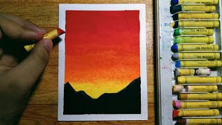 Easy Oil Pastel Sunset Drawing for Beginners  StepbyStep Tutorial [upl. by Klump341]