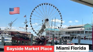 Bayside Market Place Miami Florida  Walking Tour  Tourist Destination Miami Florida US America [upl. by Bentlee589]