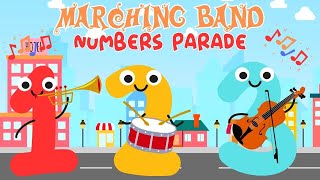 Marching Band Numbers Parade🎷🎺 Learning amp Singing Numbers Song For Kids  Tune Tots Songs [upl. by Kerad]