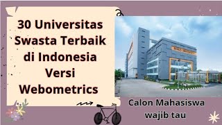 30 Universitas Swasta Terbaik di Indonesia Versi Webometrics 2024 Calo Mahasiswa wajib tau [upl. by Aryk]