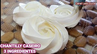 CHANTILLY CASEIRO SEM CREME DE LEITE 3 INGREDIENTES [upl. by Tymon]