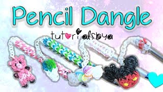 NEW Pen  Pencil Dangle Topper Rainbow Loom Charm Tutorial  How To [upl. by Llenoil]