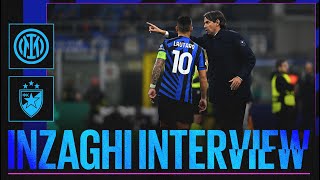 LINTERVISTA DI SIMONE INZAGHI  INTER 40 STELLA ROSSA  🎙️⚫🔵 [upl. by Nosyrb]