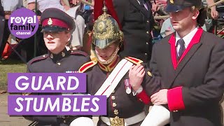 Royal Guard Stumbles at Order of the Garter in Windsor [upl. by Bert]