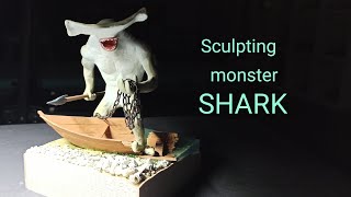 Sculpting amp Epoxy Resin Diorama Monster Animals Shark [upl. by Carnahan]