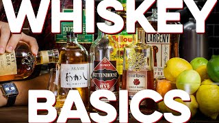 Whiskey What you Need to Know explaining various styles of Whiskey and tasting them  How to Drink [upl. by Nitsew]