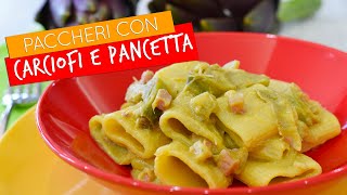 Pasta con carciofi e pancetta RICETTA FACILE  Artichokes and bacon pasta [upl. by Happ]