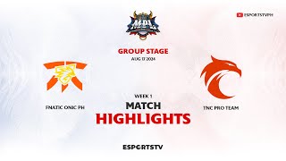 Fnatic ONIC PH VS TNC Pro Team HIGHLIGHTS MPL PH S14  TNC vs FNOP ESPORTSTV [upl. by Otrebtuc]