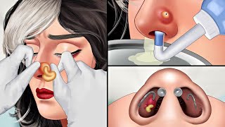 Asmr Nose worm removal  asmr animation [upl. by Clayborne]