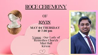 LIVE  🌹ROCE CEREMONY OF JOVIN🌹 LIVE from Our Lady of Remedies Church Mini Hall Kirem [upl. by Sonitnatsnok]