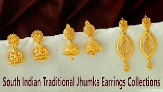 Traditional and Beautiful South Indian Gold Plated Jhumka Earrings Design Collections [upl. by Eelrahc]