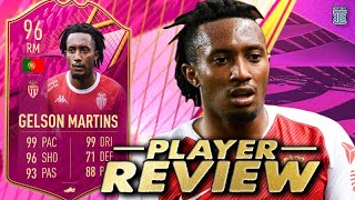 WTF THIS CARD’S INSANE😱 96 FUTTIES GELSON MARTINS PLAYER REVIEW FIFA 22 ULTIMATE TEAM [upl. by Letnuhs]