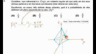 Probabilidades escolher vértices de um octaedro [upl. by Kciredorb]