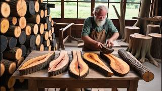 🔔Talented Carpenter Using Uniquely Shaped Wood Pieces to Create a Standout Table Feature [upl. by Hnoj]