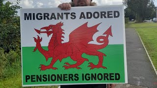 St Athan migrant camp demo [upl. by Nosimaj255]