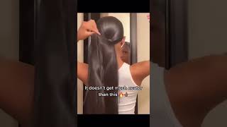 Sleek ponytail Hair tutorial  black women hair style transformation  2022 Tiktok hair fav hair [upl. by Auqenes194]