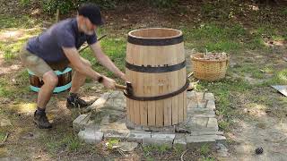 Coopering a 36 gallon beer barrel with hand tools [upl. by Roel]