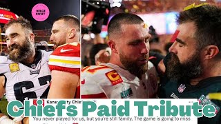 Kansas City Chiefs PAY emotional TRUBUTE to Jason Kelce after ended his 13year NFL career [upl. by Jori98]