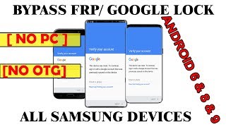 NO PC  Bypass Google Account Lock FRP on all Samsung Android 6 amp 8 devices [upl. by Itra]