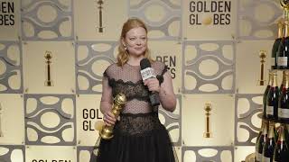 Sarah Snook  81st Golden Globes Winners Backstage Interview [upl. by Neerhtak]