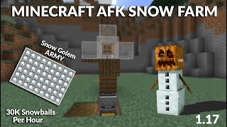 Minecraft AFK Snow Farm  Minecraft 117  30000 SnowballsHour  7500 Snow BlocksHour [upl. by Zorine59]