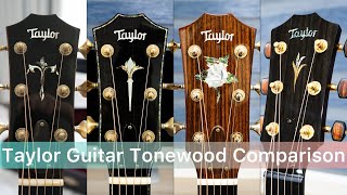 Rosewood Vs Cocobolo Vs Brazilian Vs Bocote｜Taylor Guitar Comparison [upl. by Ezarras]