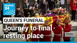 Queen Elizabeths coffin starts journey to final resting place • FRANCE 24 English [upl. by Harraf]