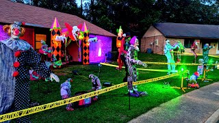 SPIRIT HALLOWEEN ANIMATRONICS  Decorating Our Yard For Halloween [upl. by Crescin]