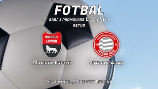 Fotbal Baraj Promovare Liga a IIIa Retur Minerul Lupeni  Viitorul Arad [upl. by Alessig]