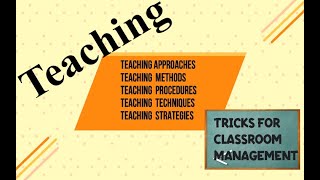 Teaching Approaches Methods Procedures Techniques and Strategies [upl. by Marita805]